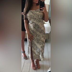 SNAKESKIN DRESS WITH SLIT